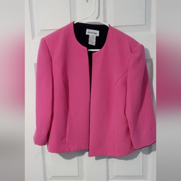 Pink and Black Sheath Midi Dress And  3/4 Sleeve Jacket - Picture 5 of 6